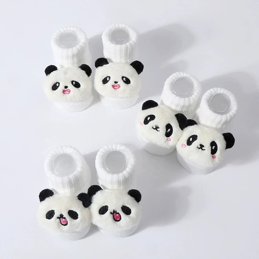 Newborn Cotton Baby Socks With Animal Prints 3-Pack