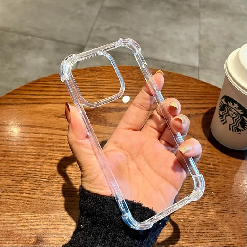 Soft Transparent Phone Case For iPhone 11 12 13 14 15 16 Pro Max X Xs XR Max 7 8 Plus Mini TPU Clear Shockproof Cases Cover