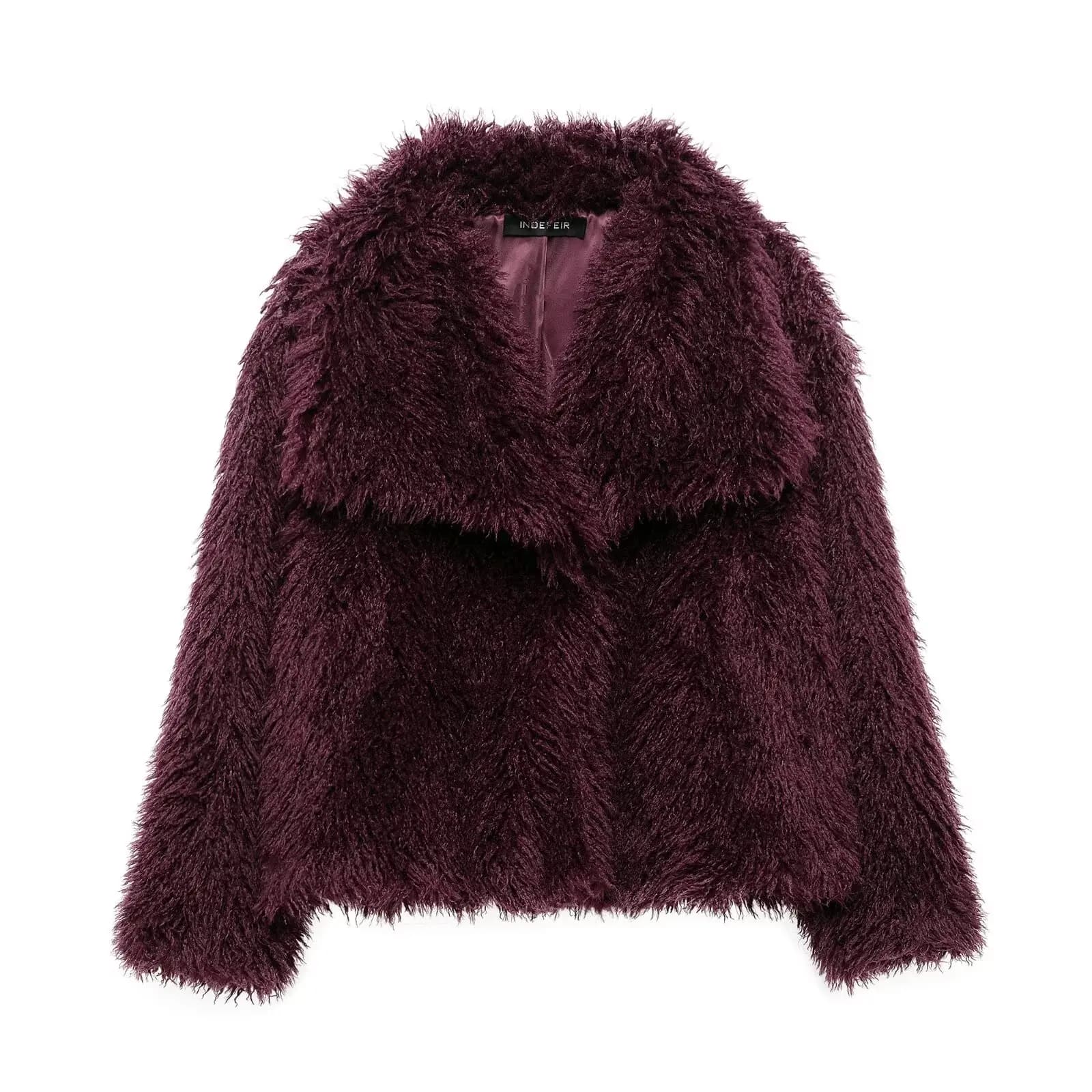 Women's Cropped Faux Fur Cardigan Coat