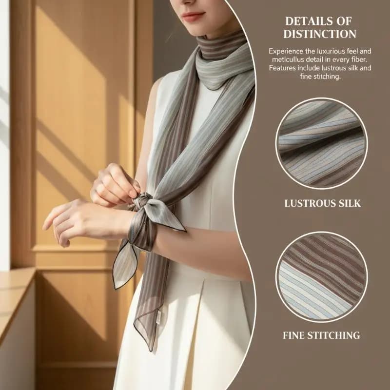 Striped Silk Scarf