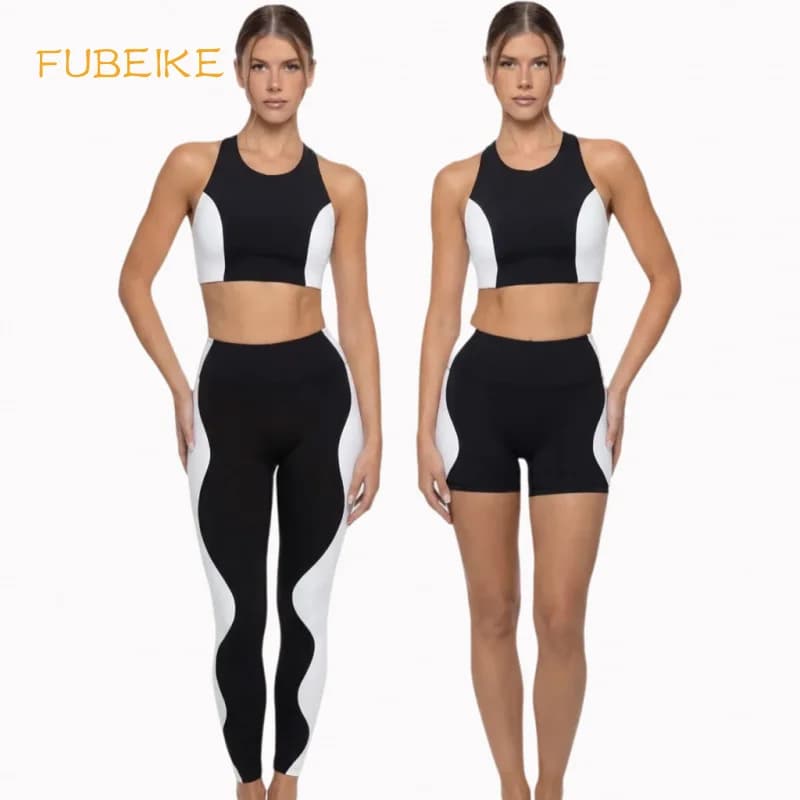 Fitness Yoga Set Crop Top High Waist Leggings Suits Women Slim Fit Summer Workout Clothes Sportswear Two Piece Sets For Woman