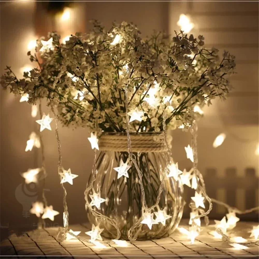 LED Star String Lights Battery Powered