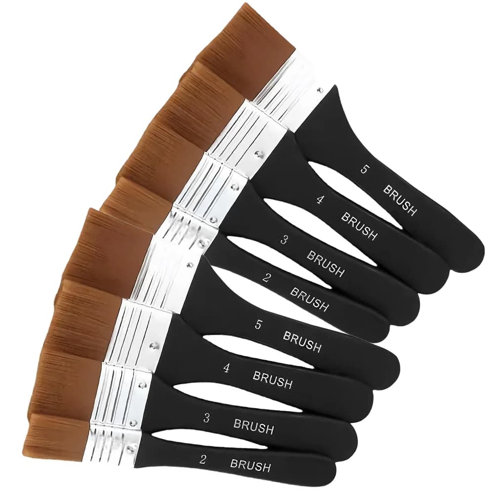 Flat Bright Paint Brushes with Wooden Handle