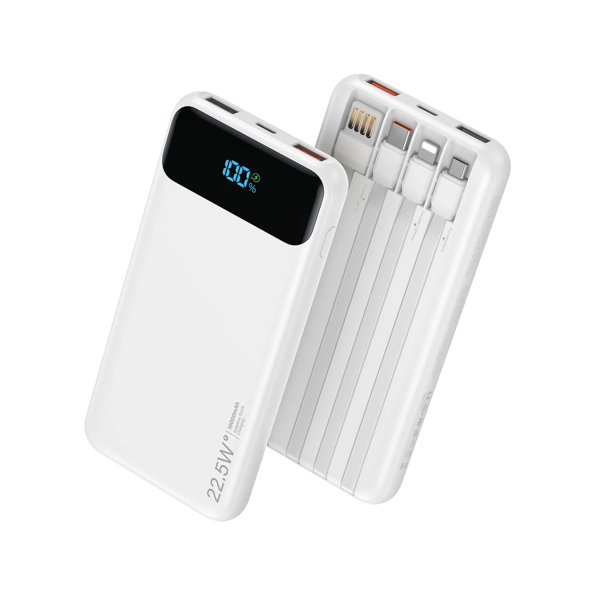 20000mAh Power Bank with Built-in Cables