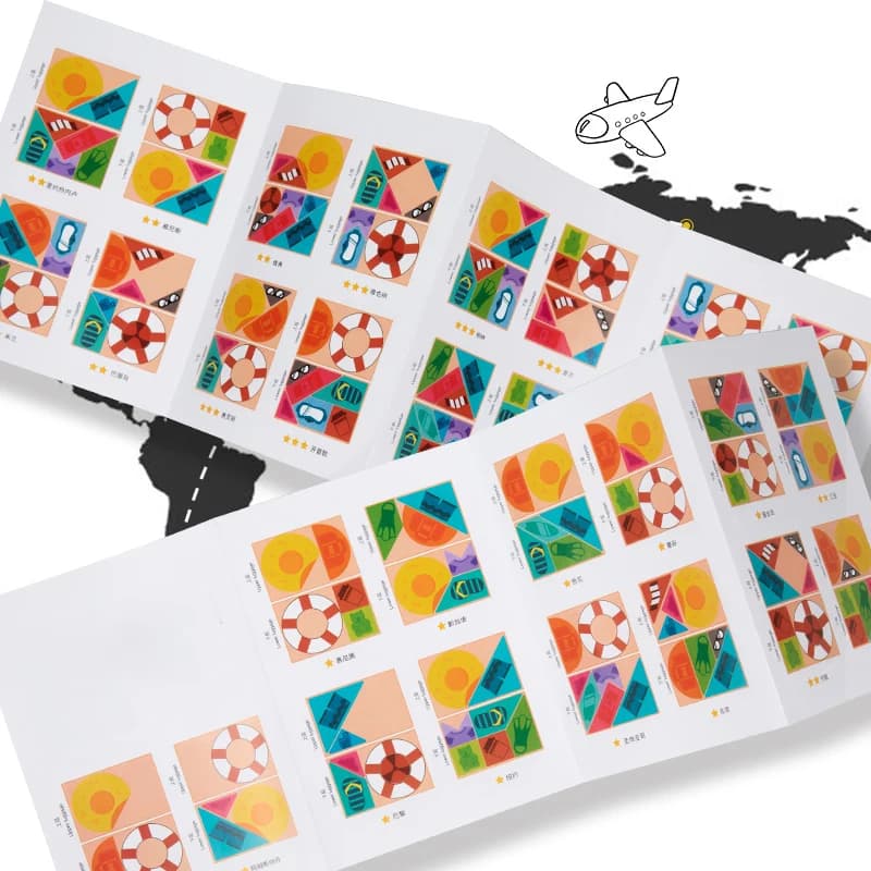 Wooden Blocks Puzzle with Game Cards