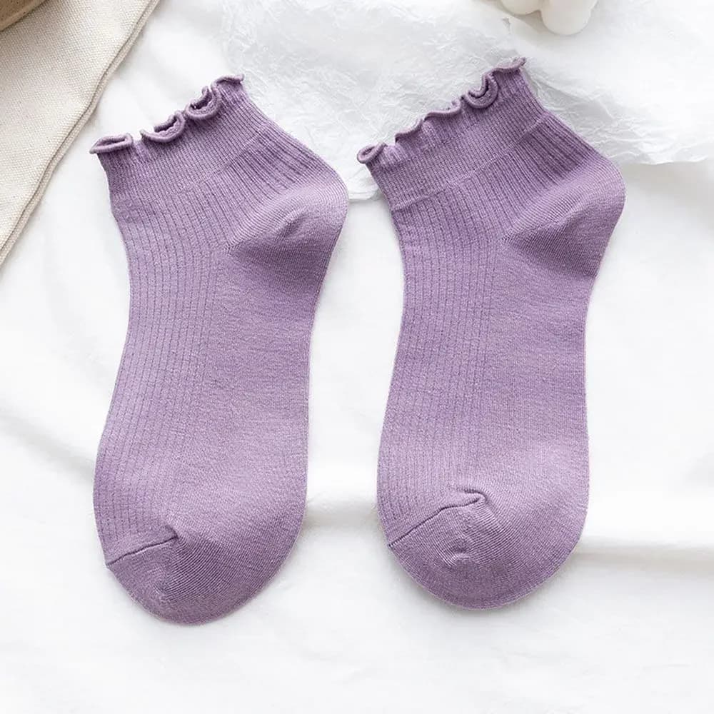 Women's Cotton Frilly Ruffle Ankle Socks
