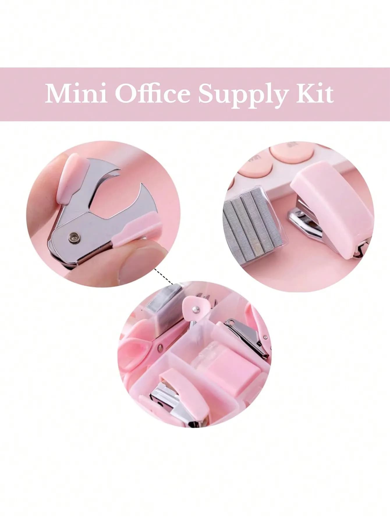 8pcs Mini Office Supply Kits Mini School Supplies – includes Mini Stapler,Scissors, Staple Remover, Staples, Tape Dispenser