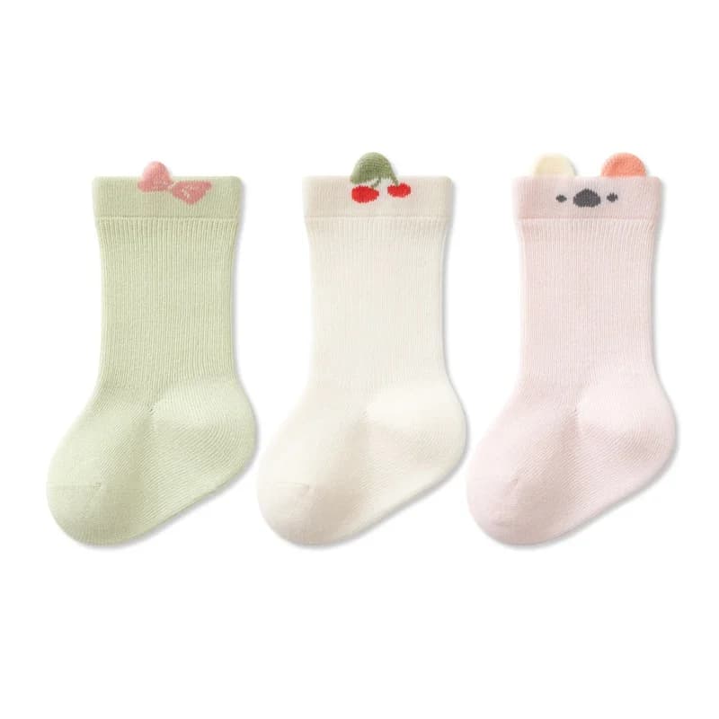 Cotton Baby Socks 3-Pair Set