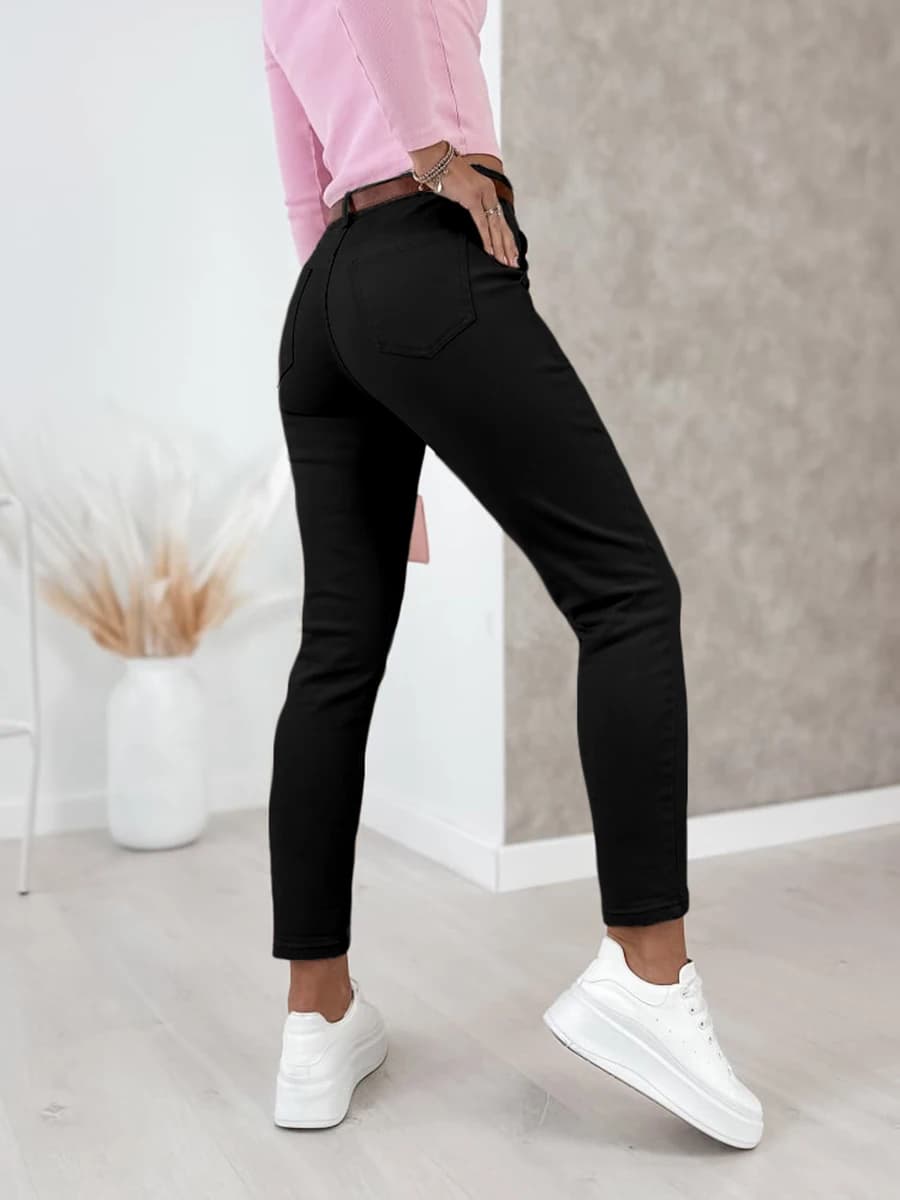 Women's High Waist Black Slim Pencil Pants