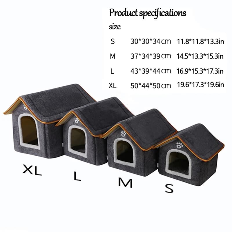 Small Pet Cave House with Removable Cushion