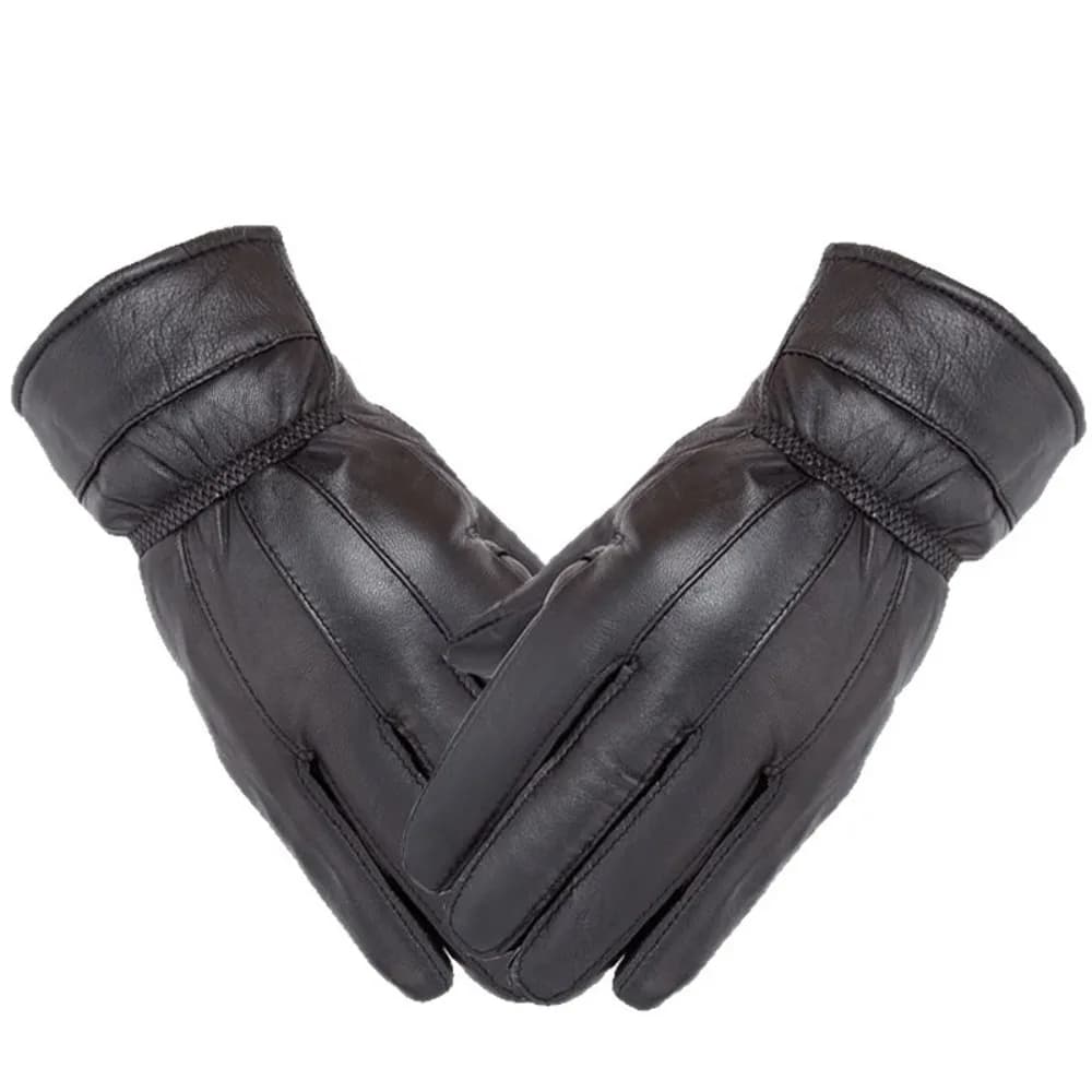 Fleece-Lined Leather Touchscreen Gloves