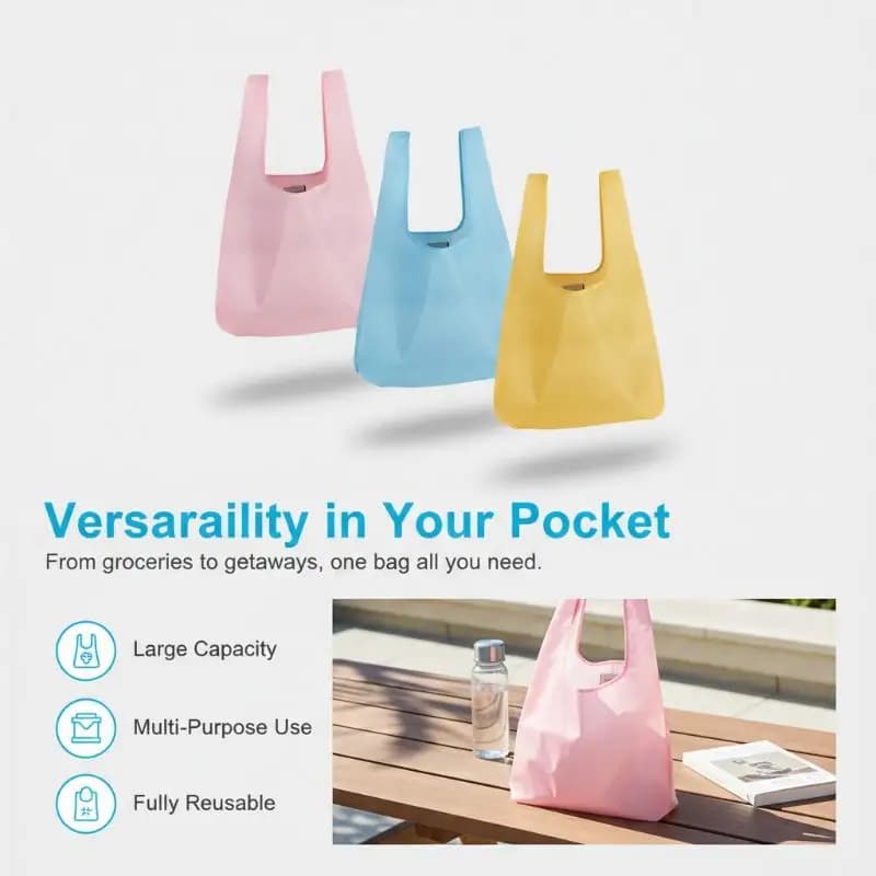 Reusable Foldable Canvas Shopping Tote