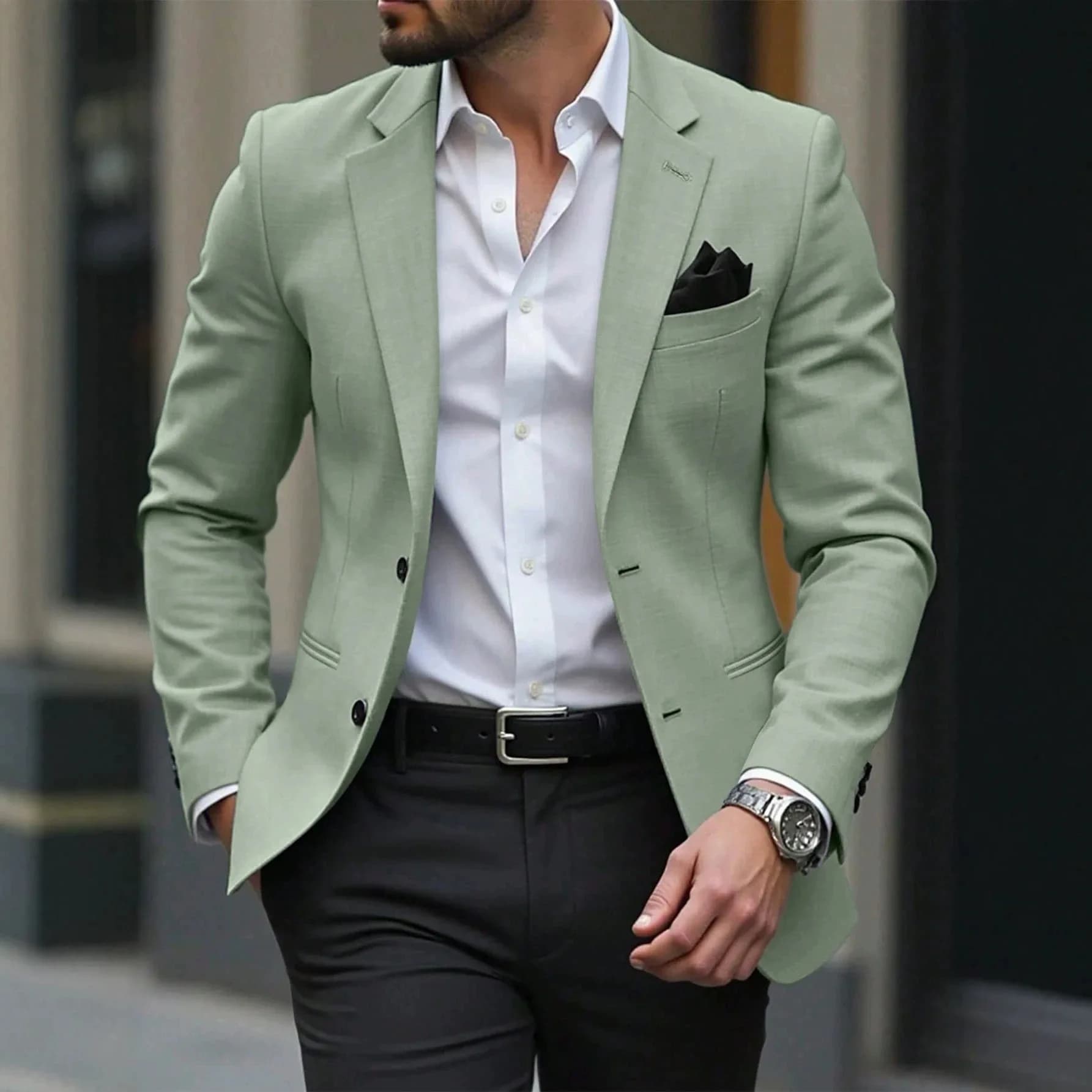 Men's Slim Fit Solid Color Blazer