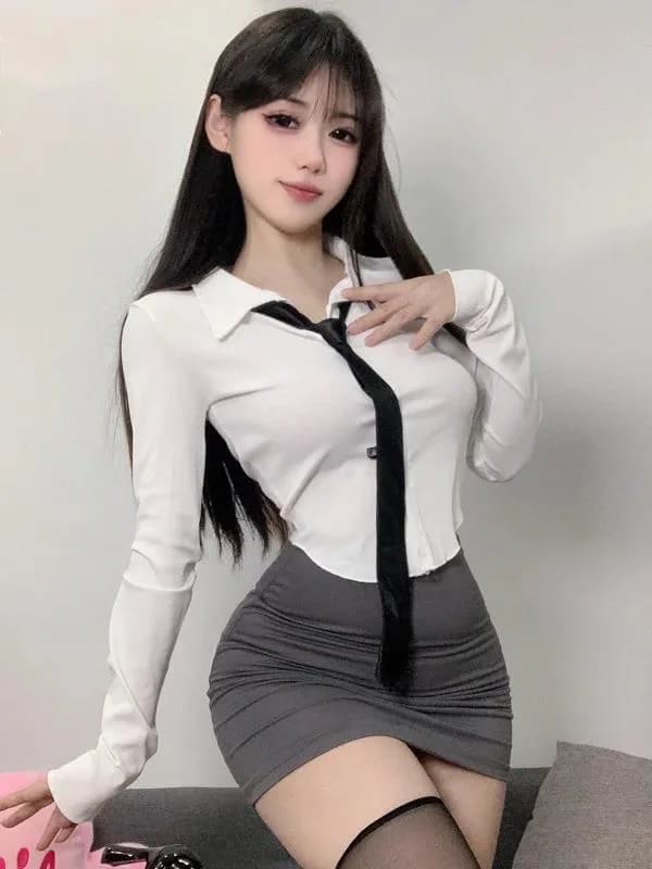 Women's Professional Shirt And Skirt Set