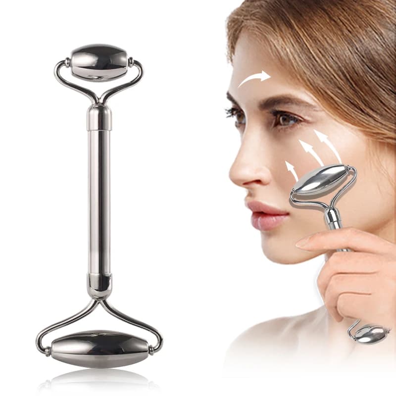 1pc Stainless Steel Facial Roller, Made of 304 Stainless Steel, Double-Headed Design, Facial Massage Tool