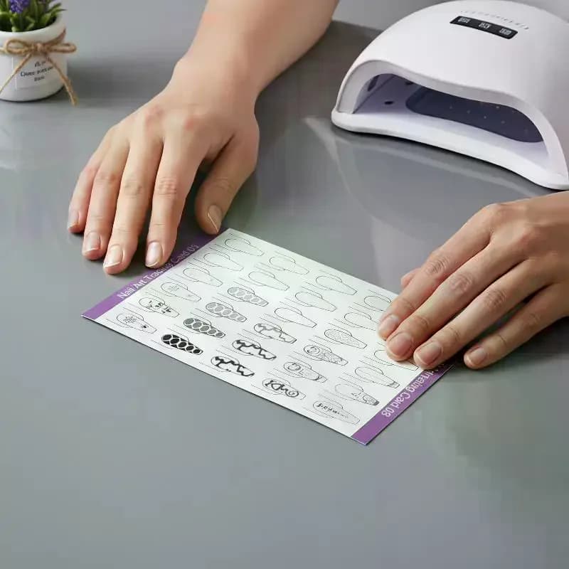 Nail Art Practice Template Paper 10Pcs Clear Lines Painting Learning Book for Beginner Nail Technician Salon Training Use