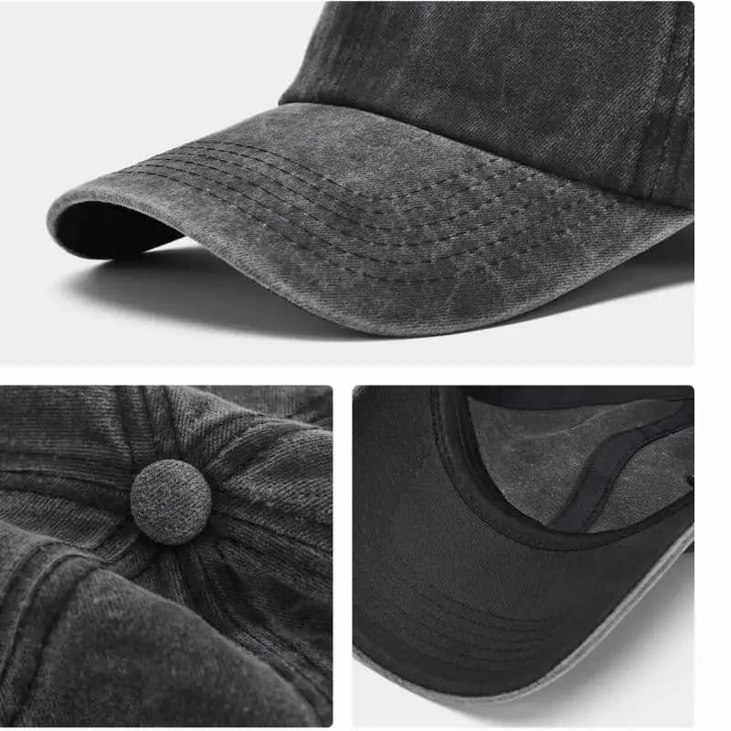 Washed Cotton Snapback Baseball Cap