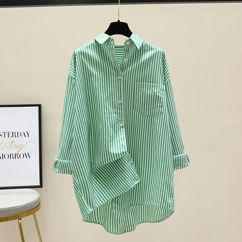 Striped Long Sleeve Blouse Women