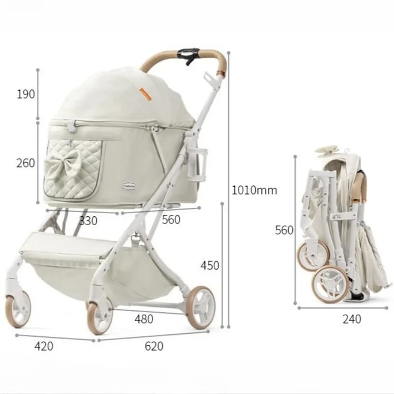 Dog Stroller Foldable Breathable Puppy Carrier Universal Front Wheel 360 ° Strollers	portable Pet Travel Supplies Accessories