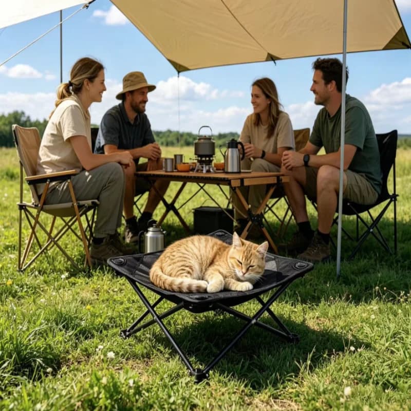 Foldable Elevated Pet Cot Breathable Mesh