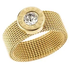Crystal Zircon Stainless Steel Ring Band