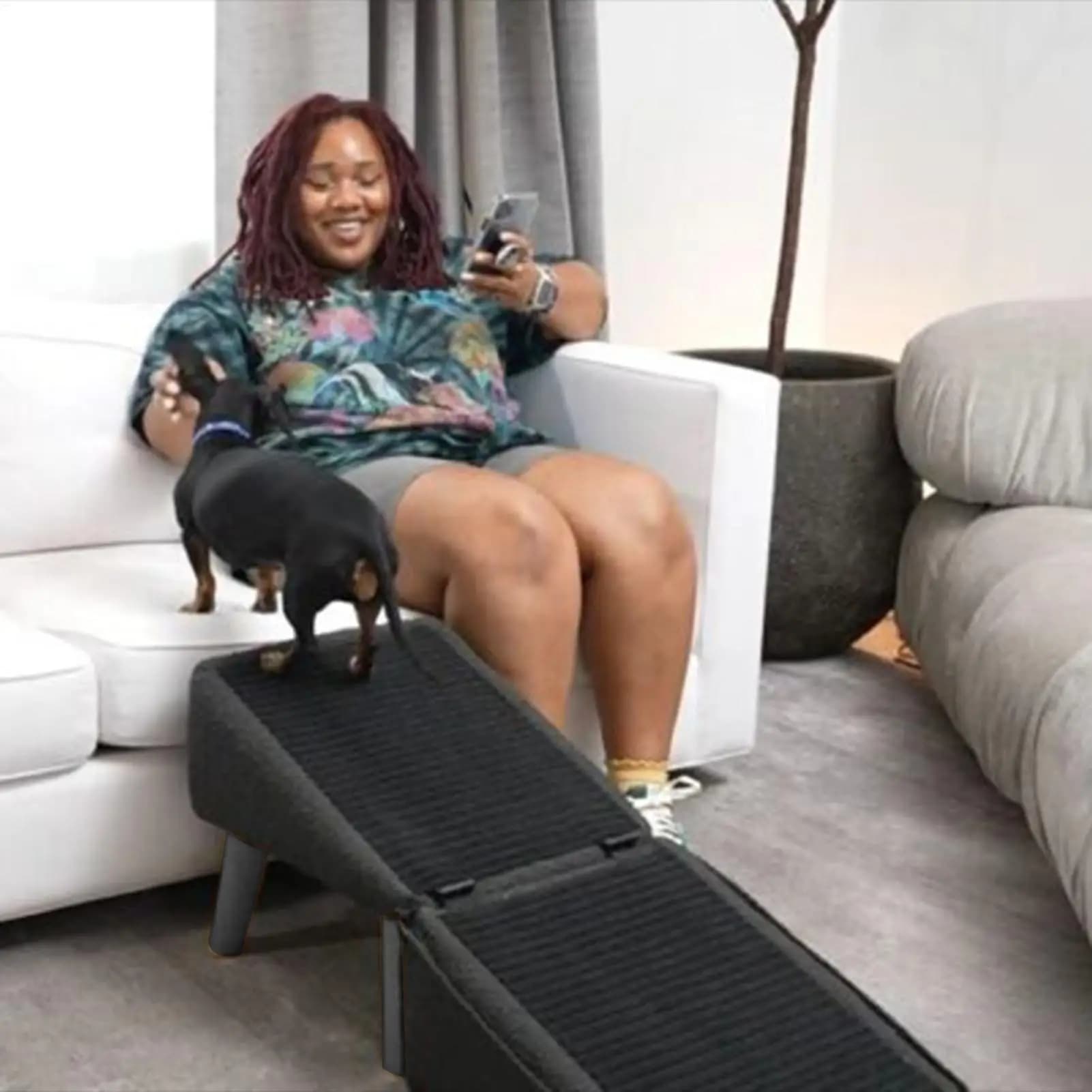 Foldable Pet Ramp for Bed and Vehicle