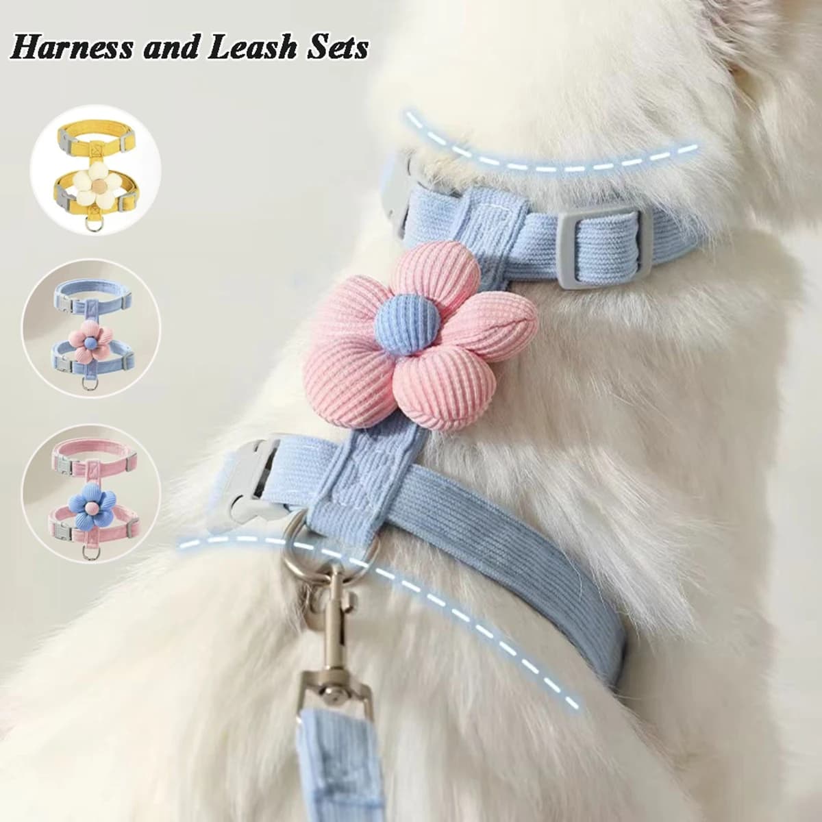 Adjustable Harness and Leash Set for Small Pets