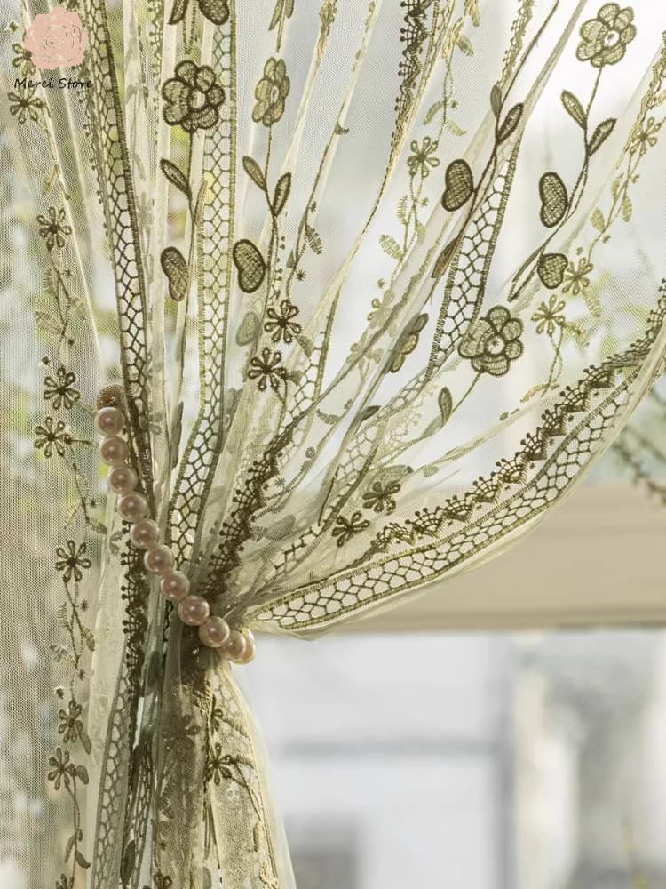 Emerald Green Sheer Voile Room Divider Curtains