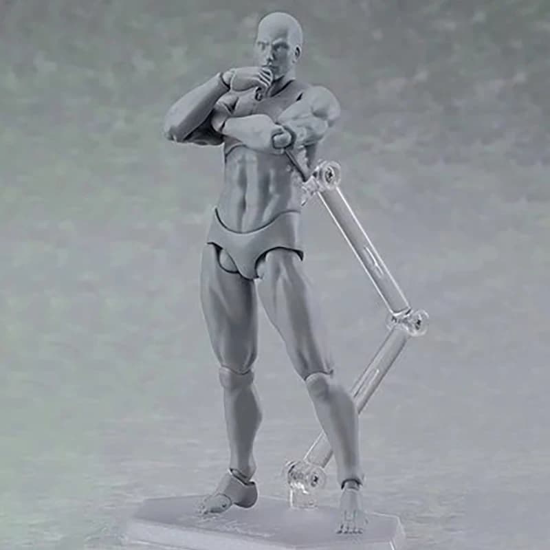 Poseable Action Figure Model with Stand