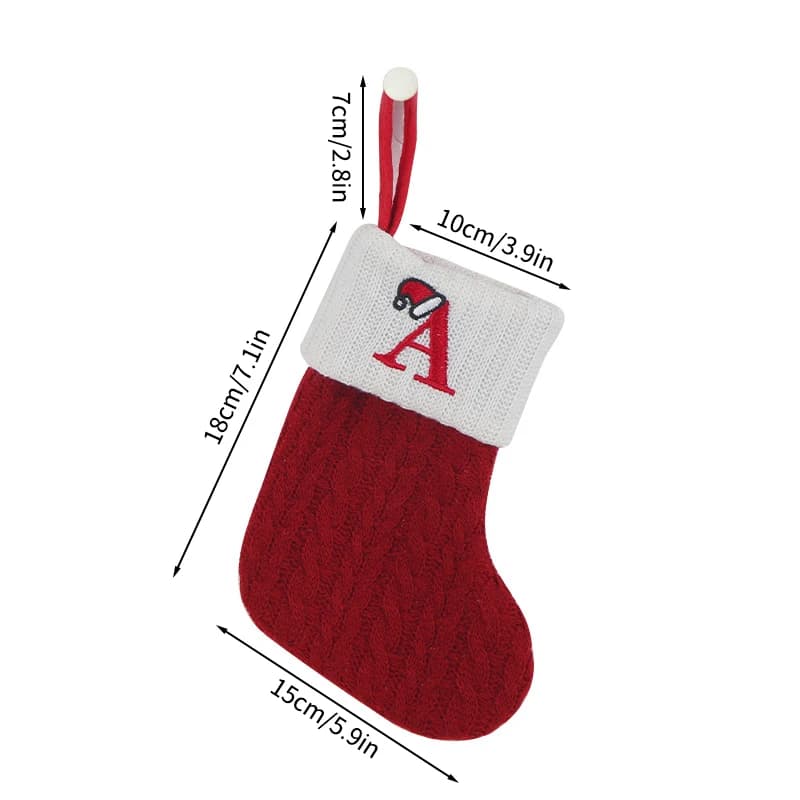 Christmas Stocking with Snowflake Embroidered Design