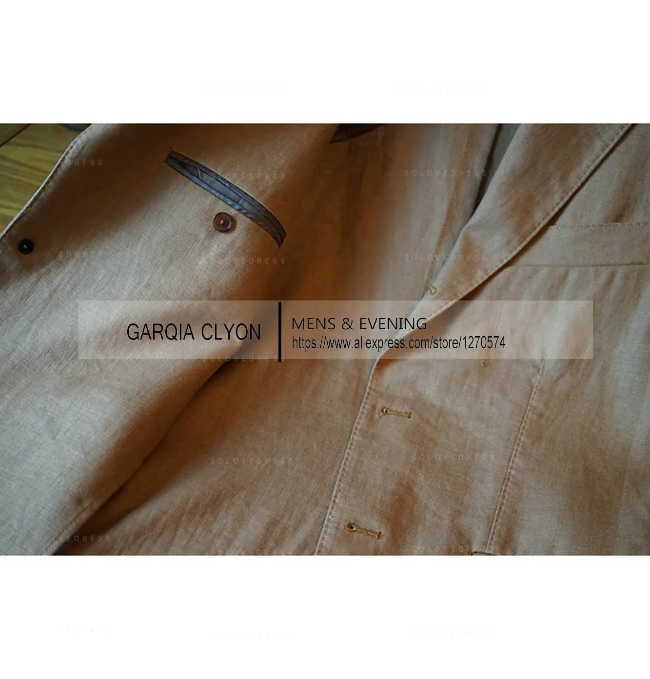 Men's Cotton Linen Casual Suit Jacket and Pants Set