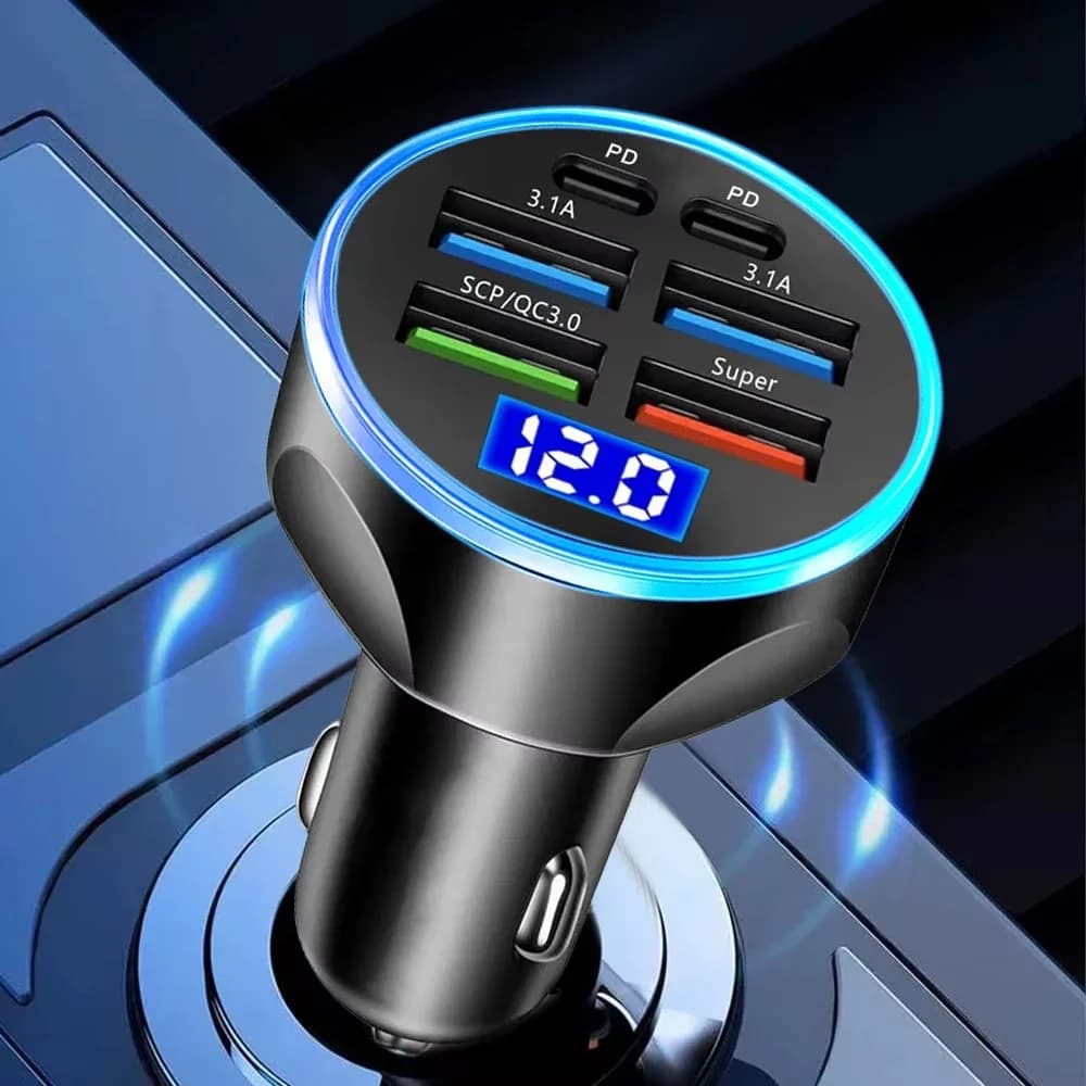 250W PD Car Charger with Digital Display