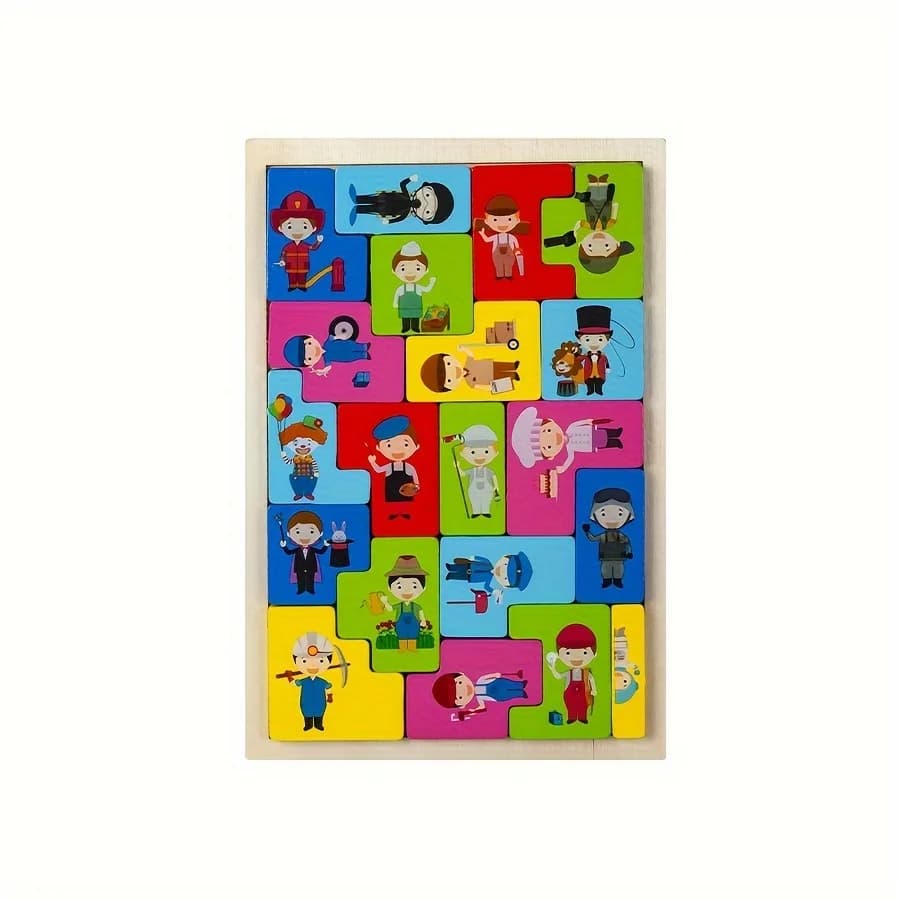Wooden Block Puzzle Set Animal Tangram Game