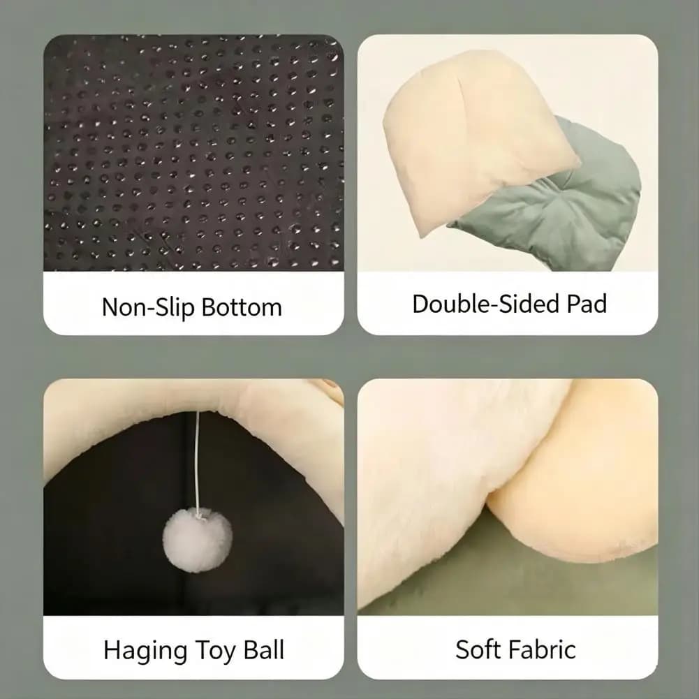 Cat Cave Bed Foldable Dome Pet Nest