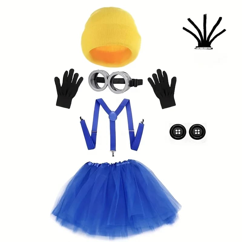 Halloween Costume for Adult Women Goggles Glasses/ Beanie Hats/Gloves/Tutu Skirt/Suspenders Accessories Cosplay Party Set