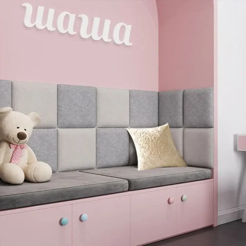 Modern Wood Panel Wallpaper Headboard