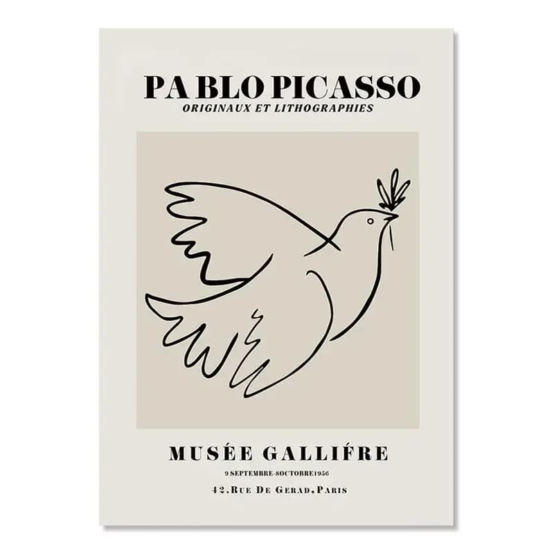 Picasso Abstract Black and White Line Art Print