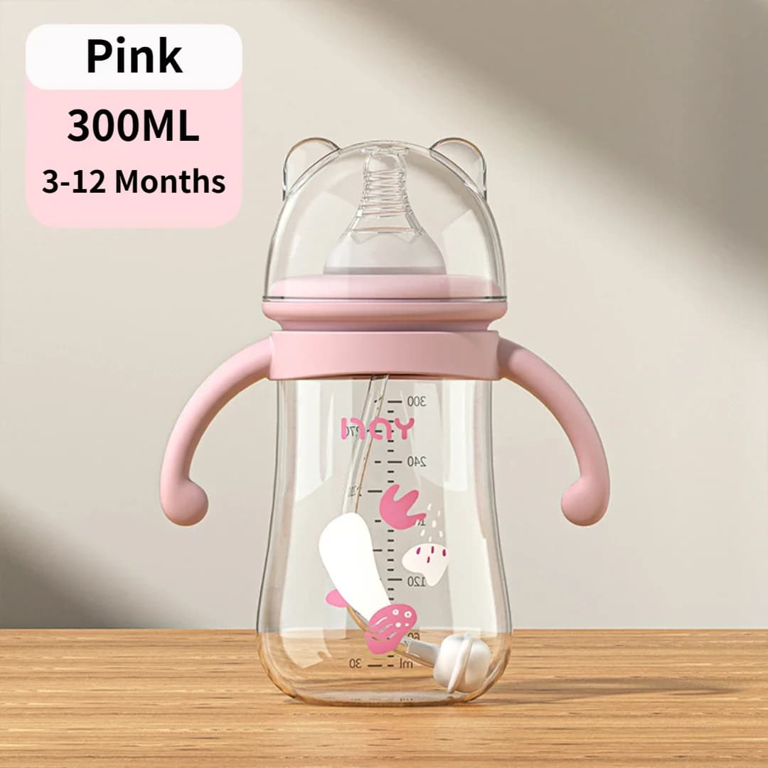 Baby Bottle with Handle and Pacifier Set