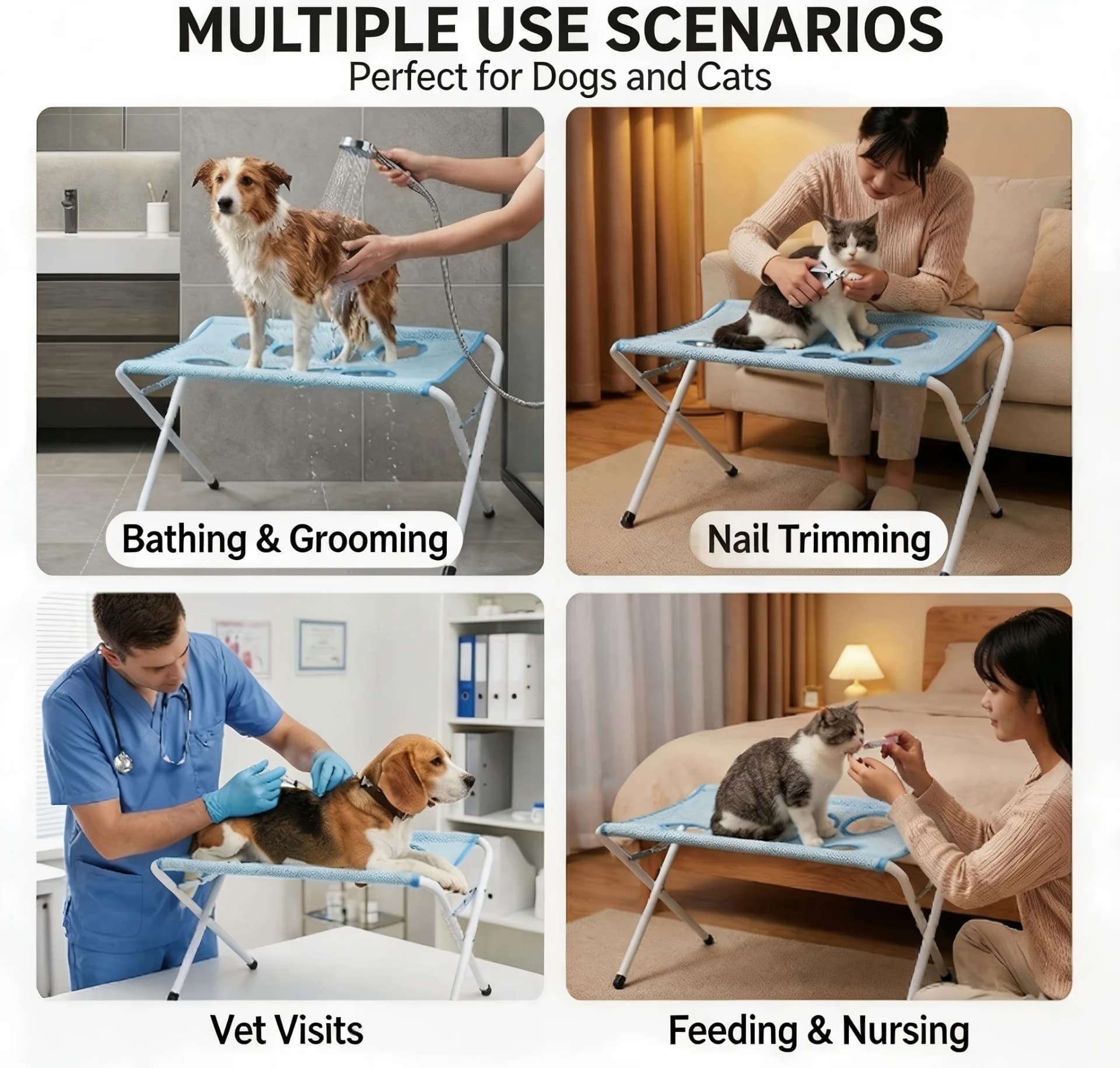 Portable Folding Pet Bath Grooming Bed