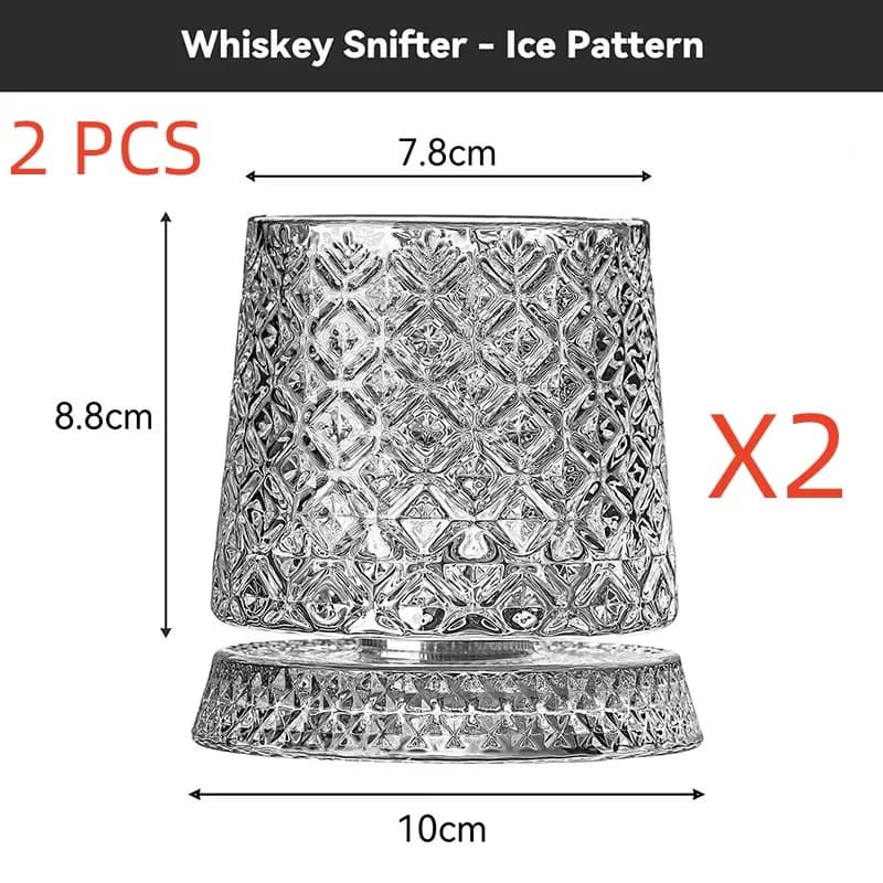 Rotating Whisky Glass with Crystal Base