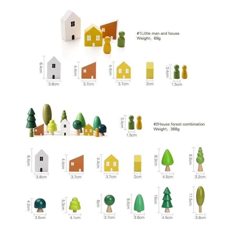 Wooden Building Block Forest Toy Set