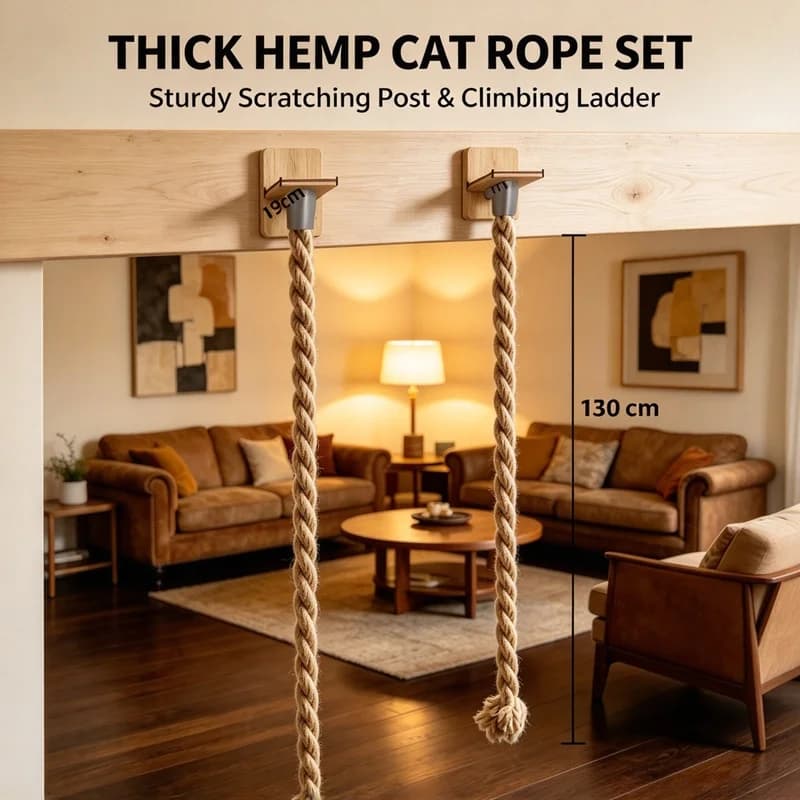 Floor to Ceiling Cat Tree with Sisal Rope Ladder