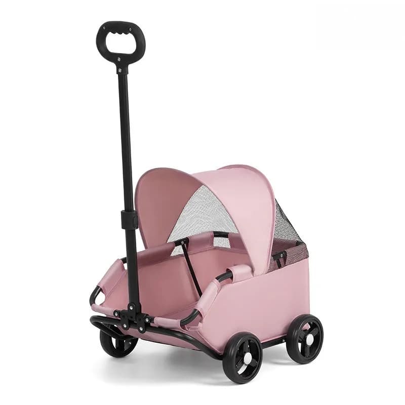 Foldable Portable Pet Stroller Manual Push-pull Small Pet Stroller Outdoor Travel Dog Walking Travel Pet Cat and Dog Stroller