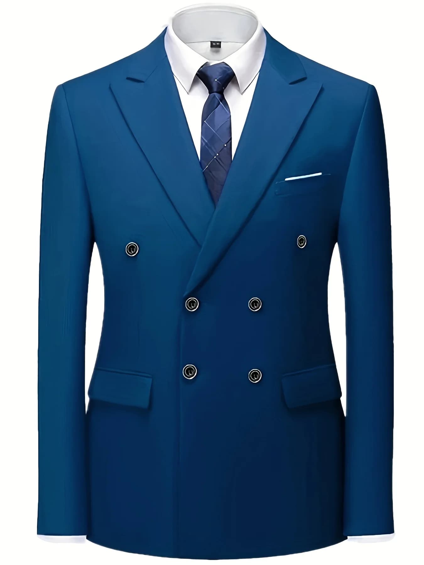 Men's Double Breasted Peak Lapel Blazer