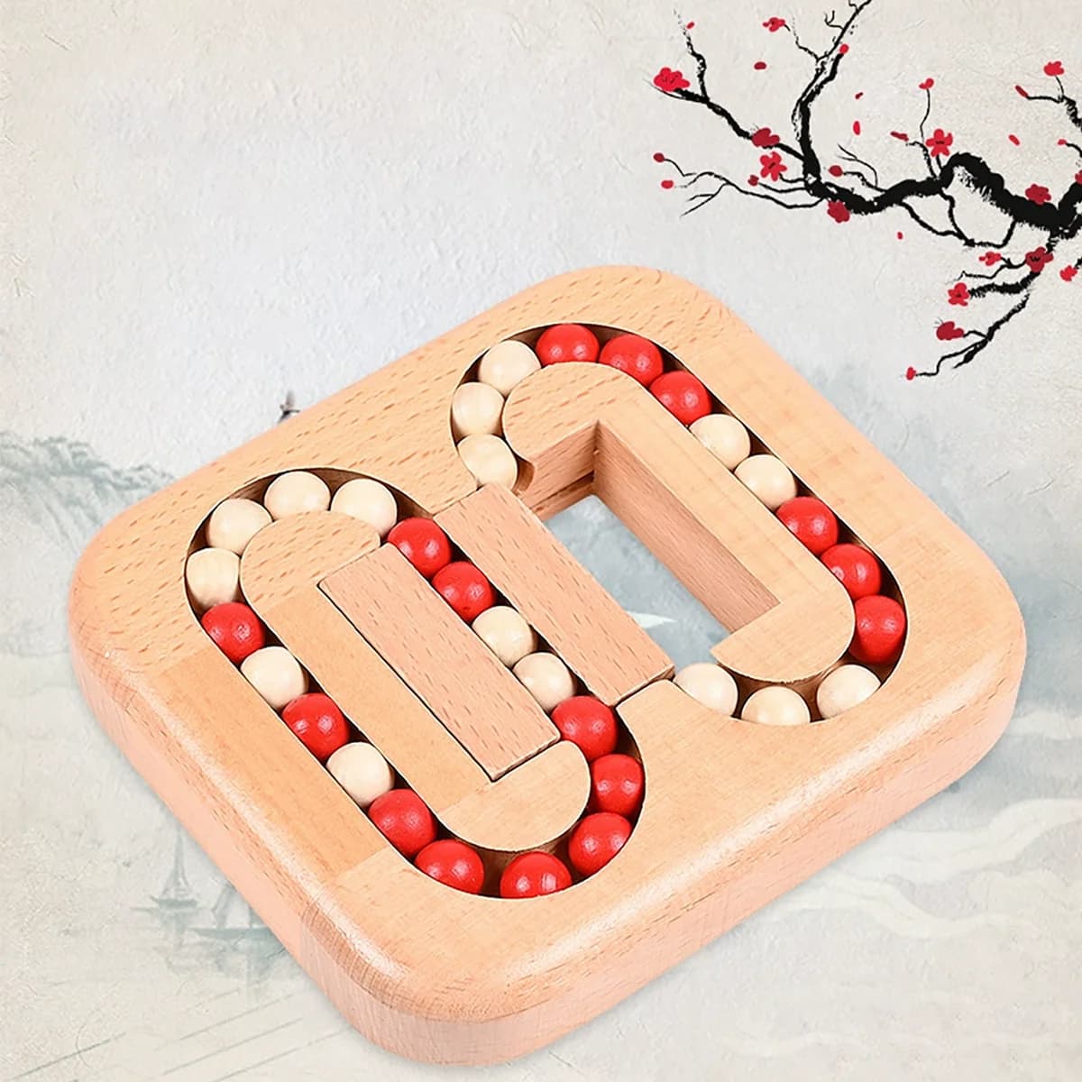 Wooden Maze Puzzle Game with Ball Ring