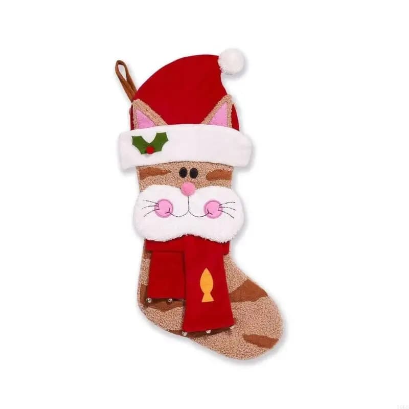 Plush Holiday Cat Stocking Decoration