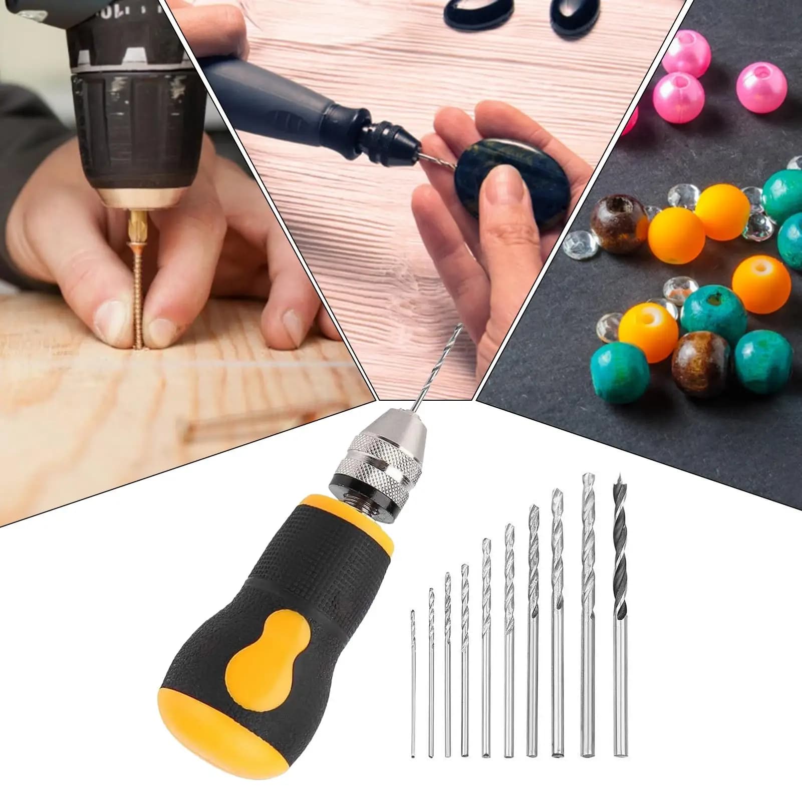 Manual Drill Mini Hand Drill Tool Portable Tool Set Small Hand Drill Woodworking Hand Drill Portable Manual Hand Drill tools