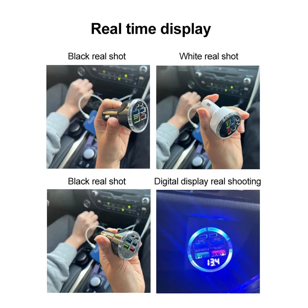 250W PD Car Charger with Digital Display