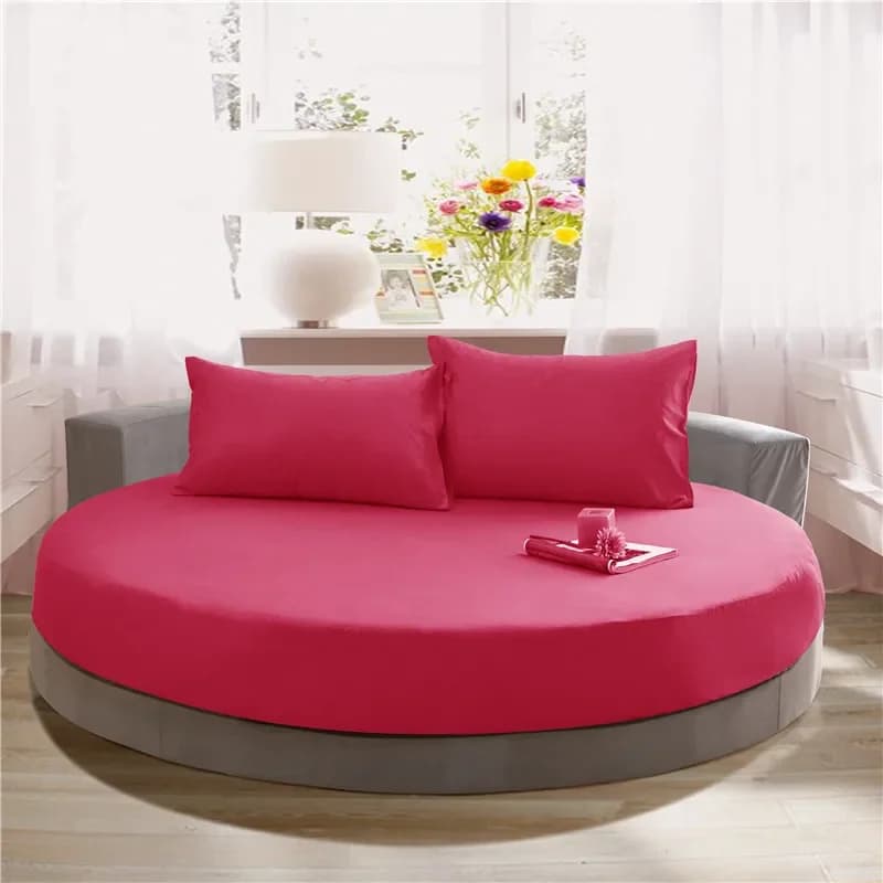 Round Cotton Fitted Sheet Set