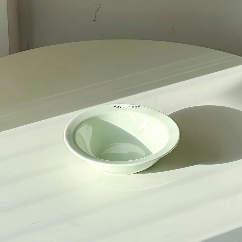 Ceramic Elevated Cat Bowl with Acrylic Stand